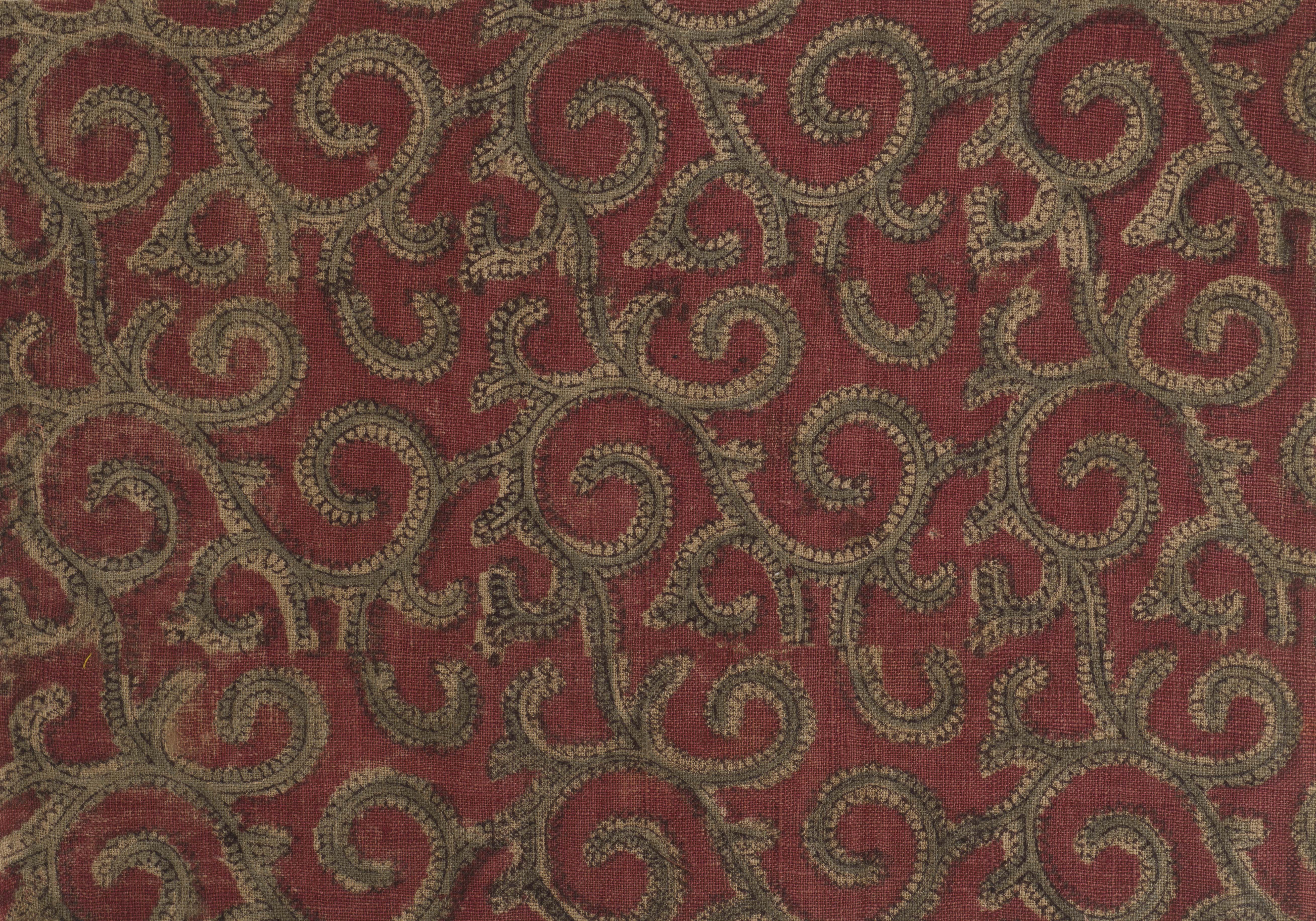 Block Printed Textile Fragment