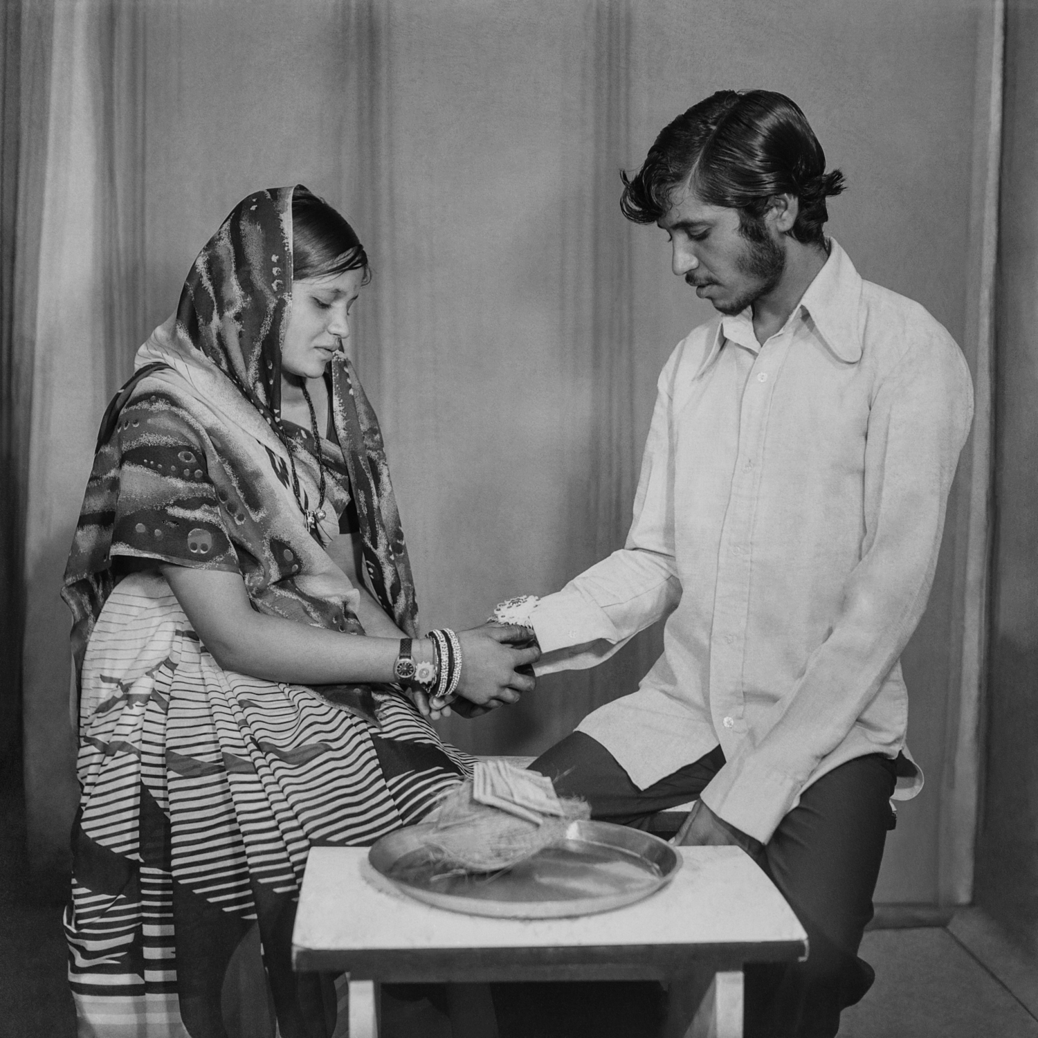 Untitled (Two Siblings on Raksha Bandhan), Suhag Studio, Nagda, Madhya Pradesh