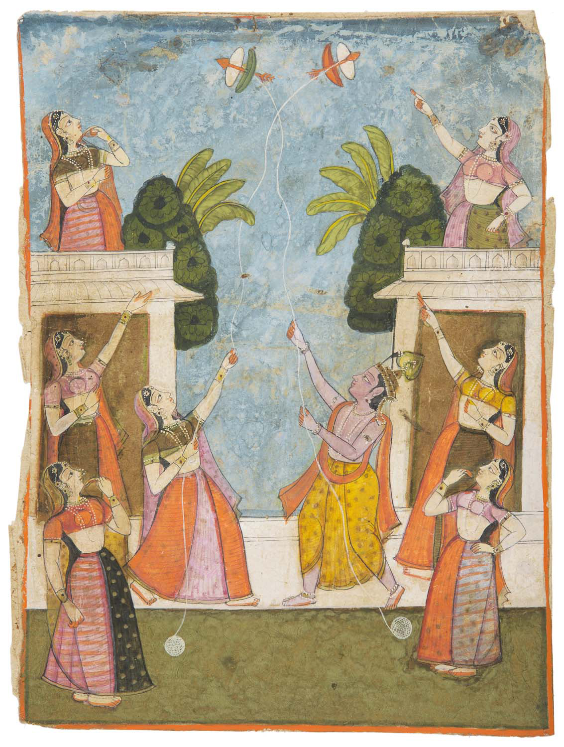 Untitled
 (Krishna and Gopis Flying Kites)