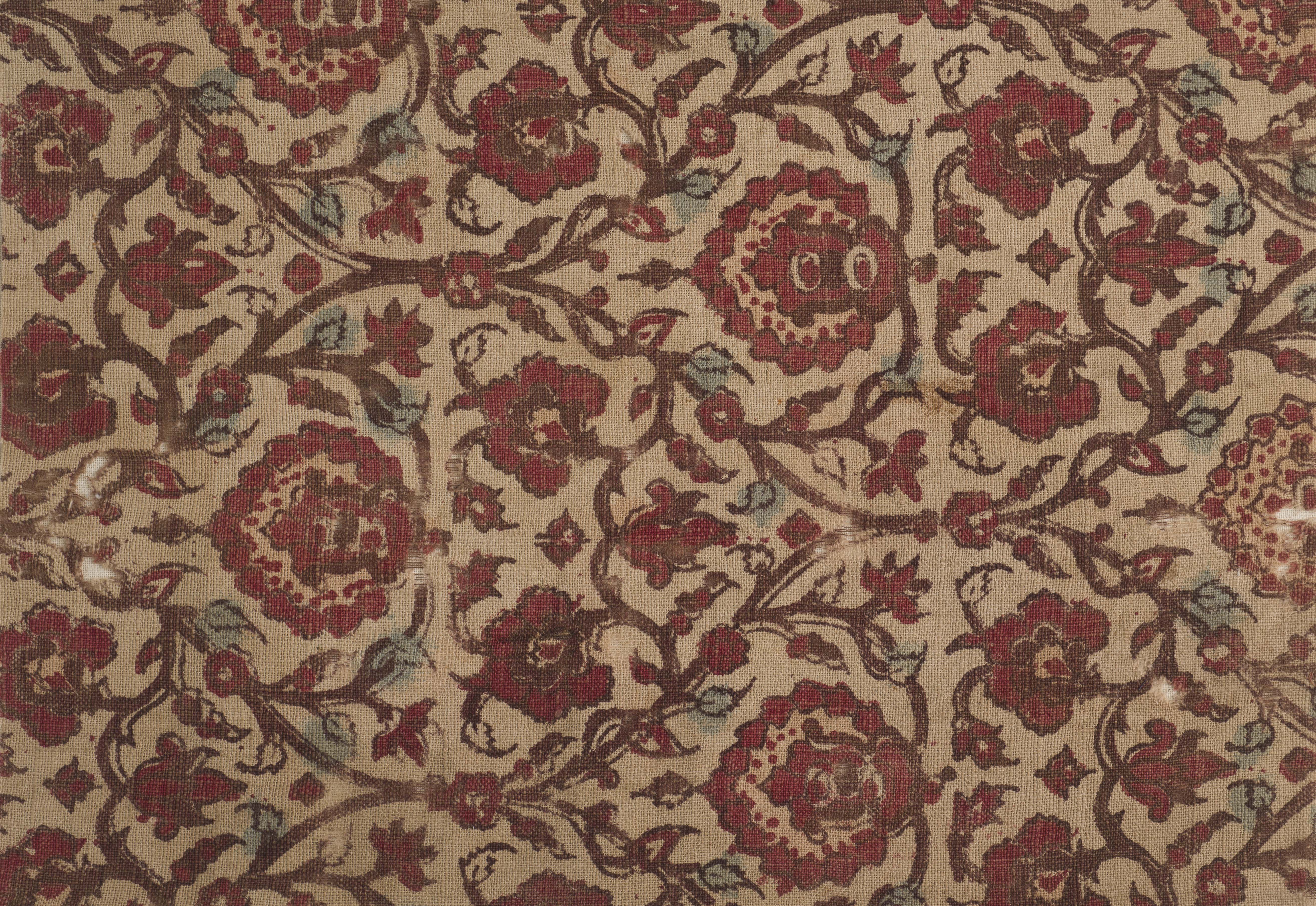 Block Printed Textile Fragment