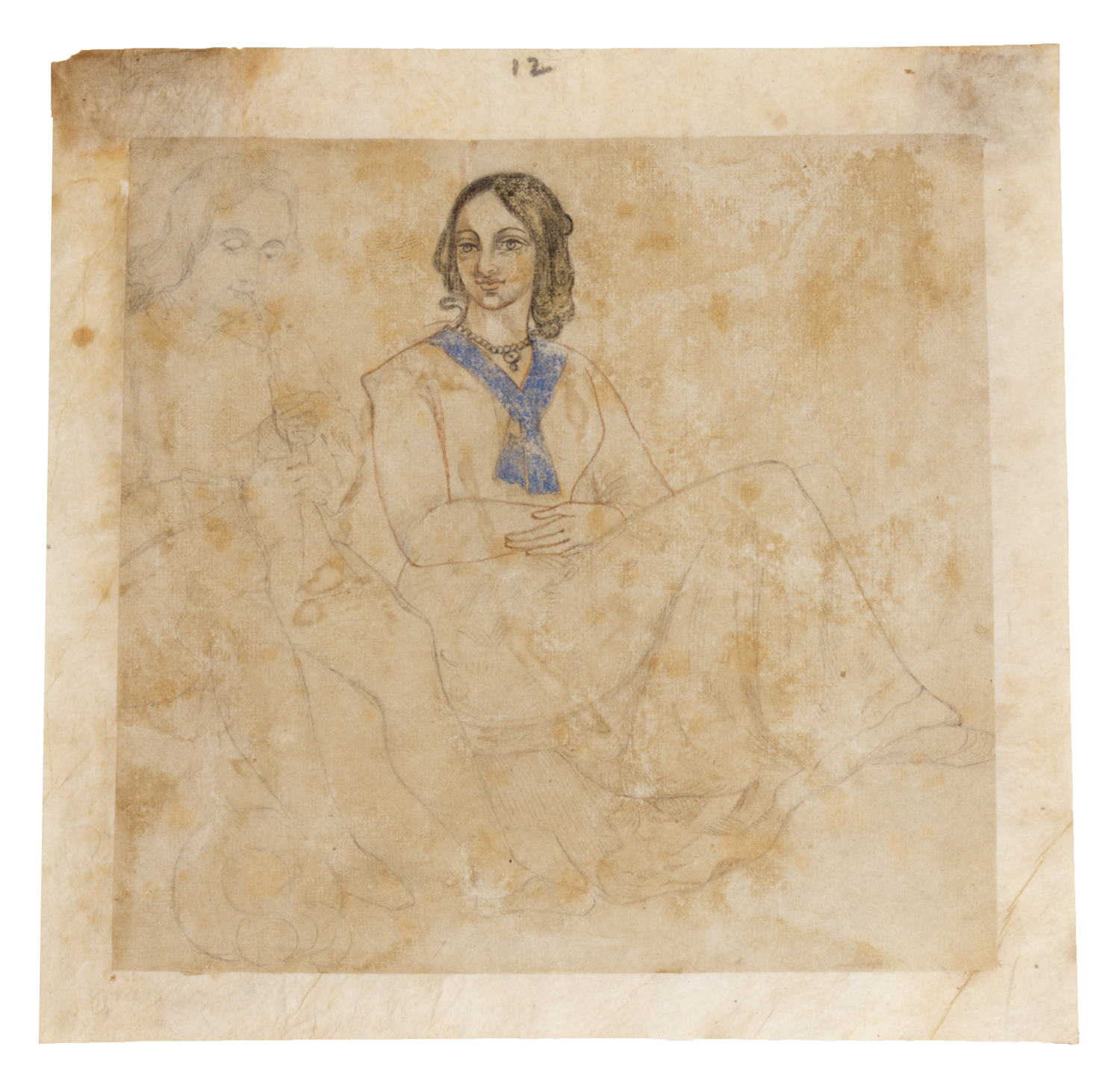 Portrait of a European Lady with a Musician