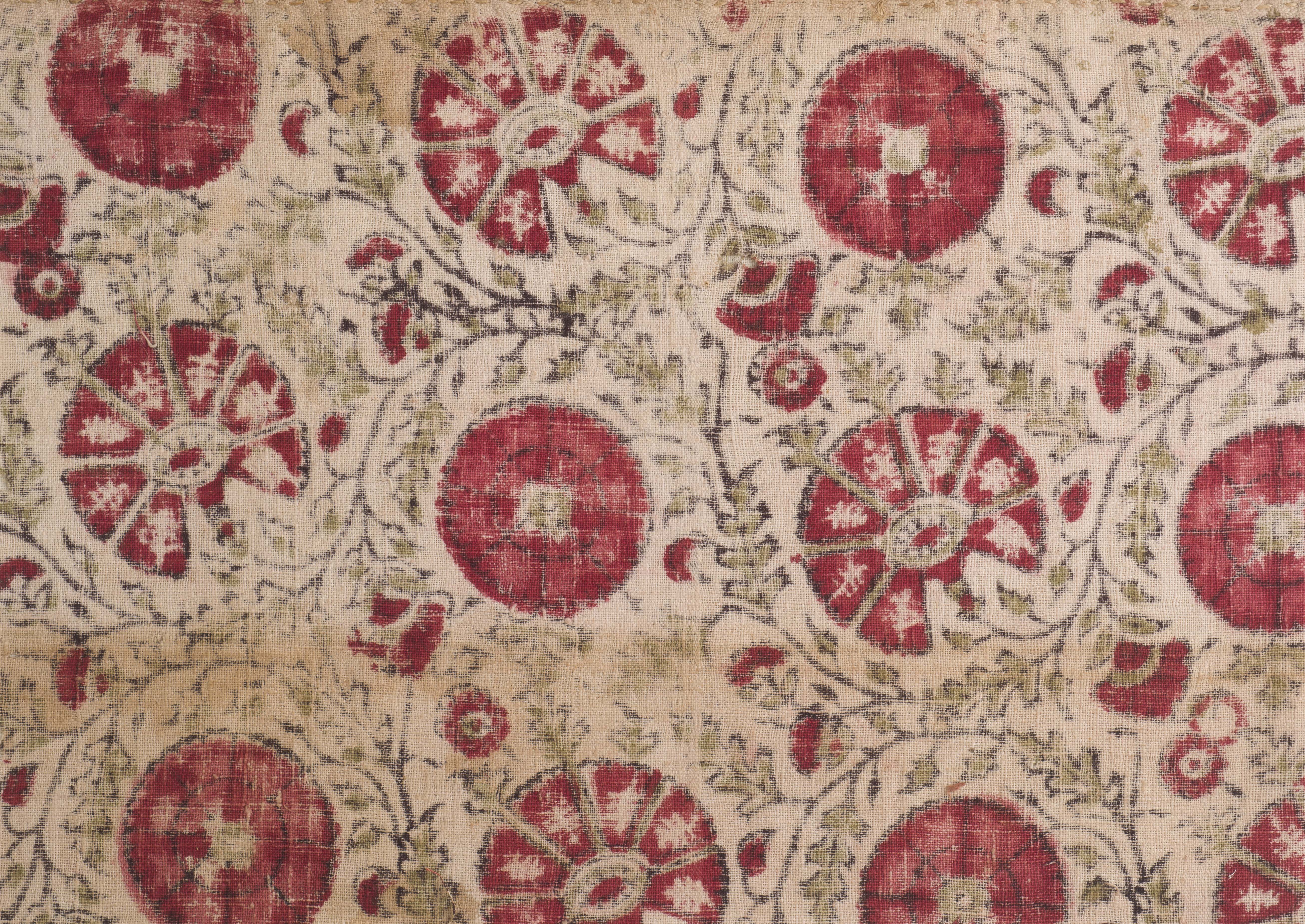 Block Printed Textile Fragment