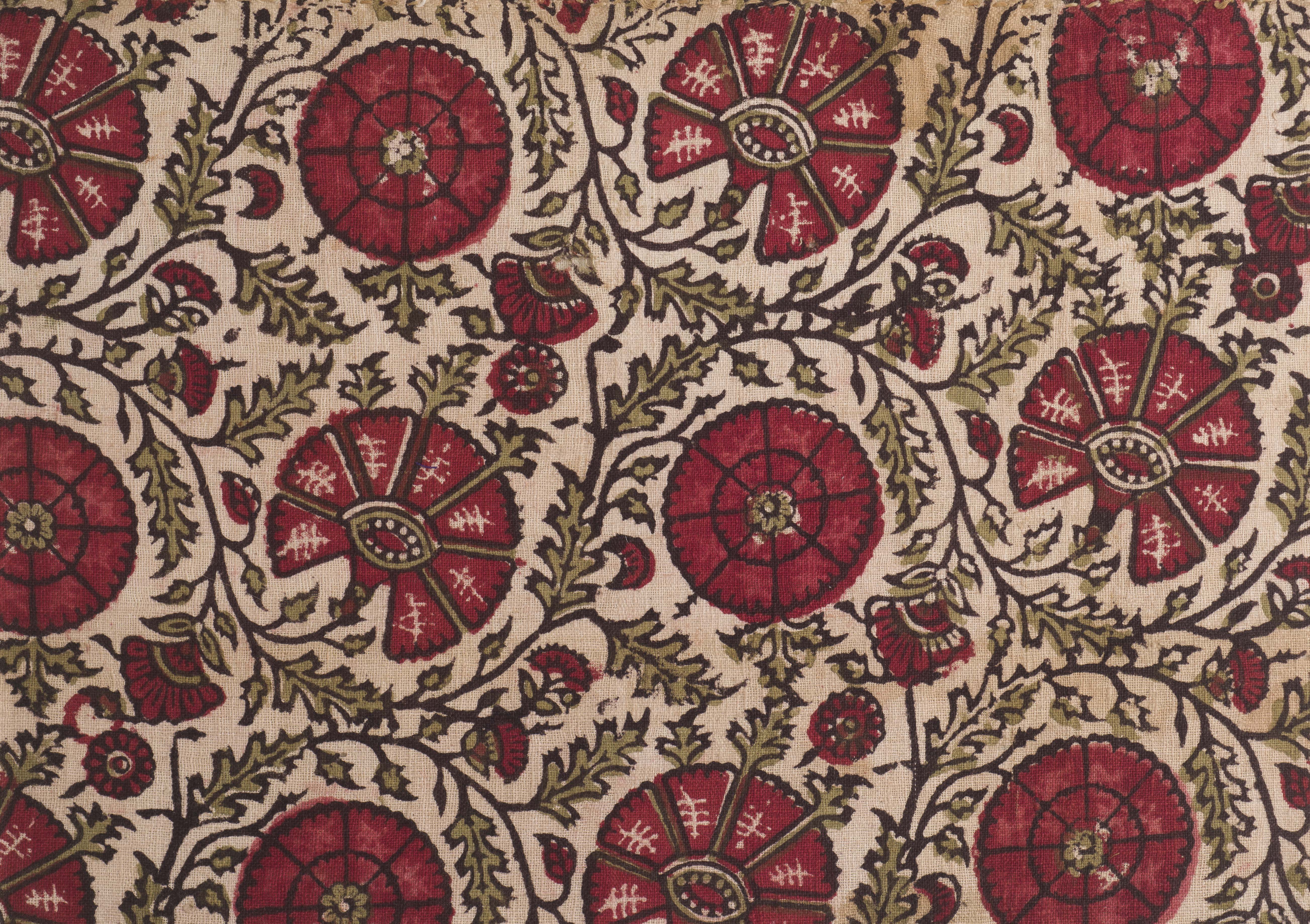 Block Printed Textile Fragment